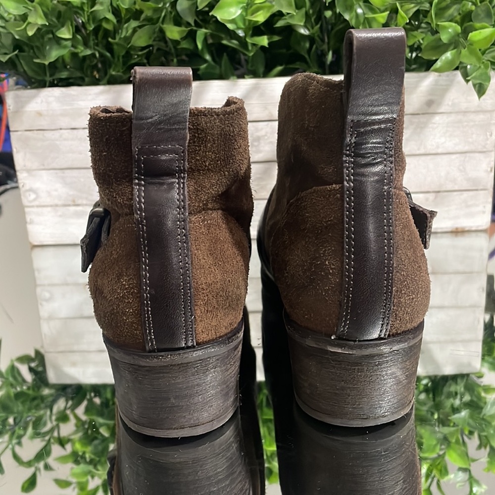 Ugg Wright Belted Shearling Lined Boot Brown Sued… - image 6